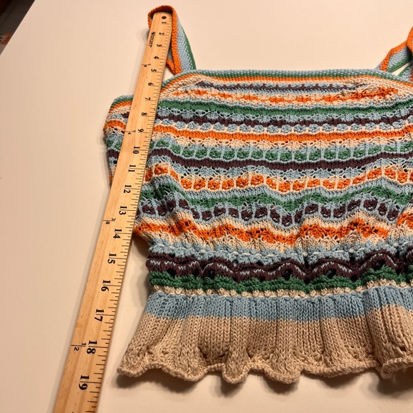 Line & Dot Multicolored Jenn Crochet Tank Size Medium - Picture 9 of 10